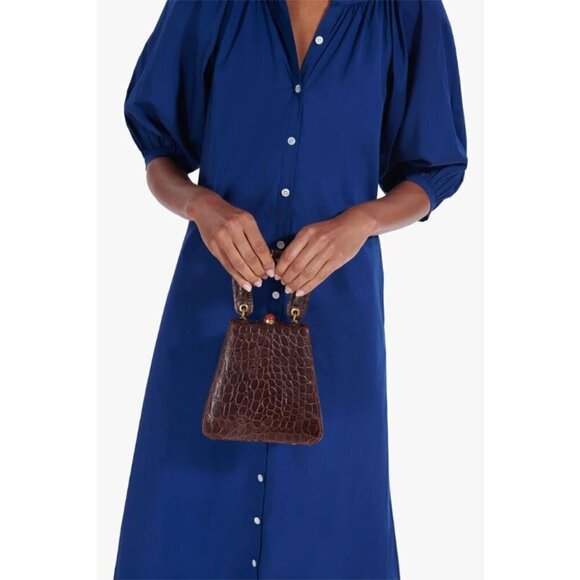 💕STAUD💕 Kenny Bag Brown Crocodile Embossed - Picture 7 of 16